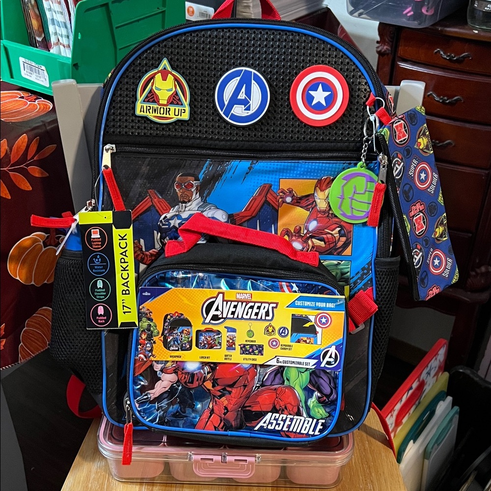 Marvel Avengers Heroic Backpack with Red and Blue Accents